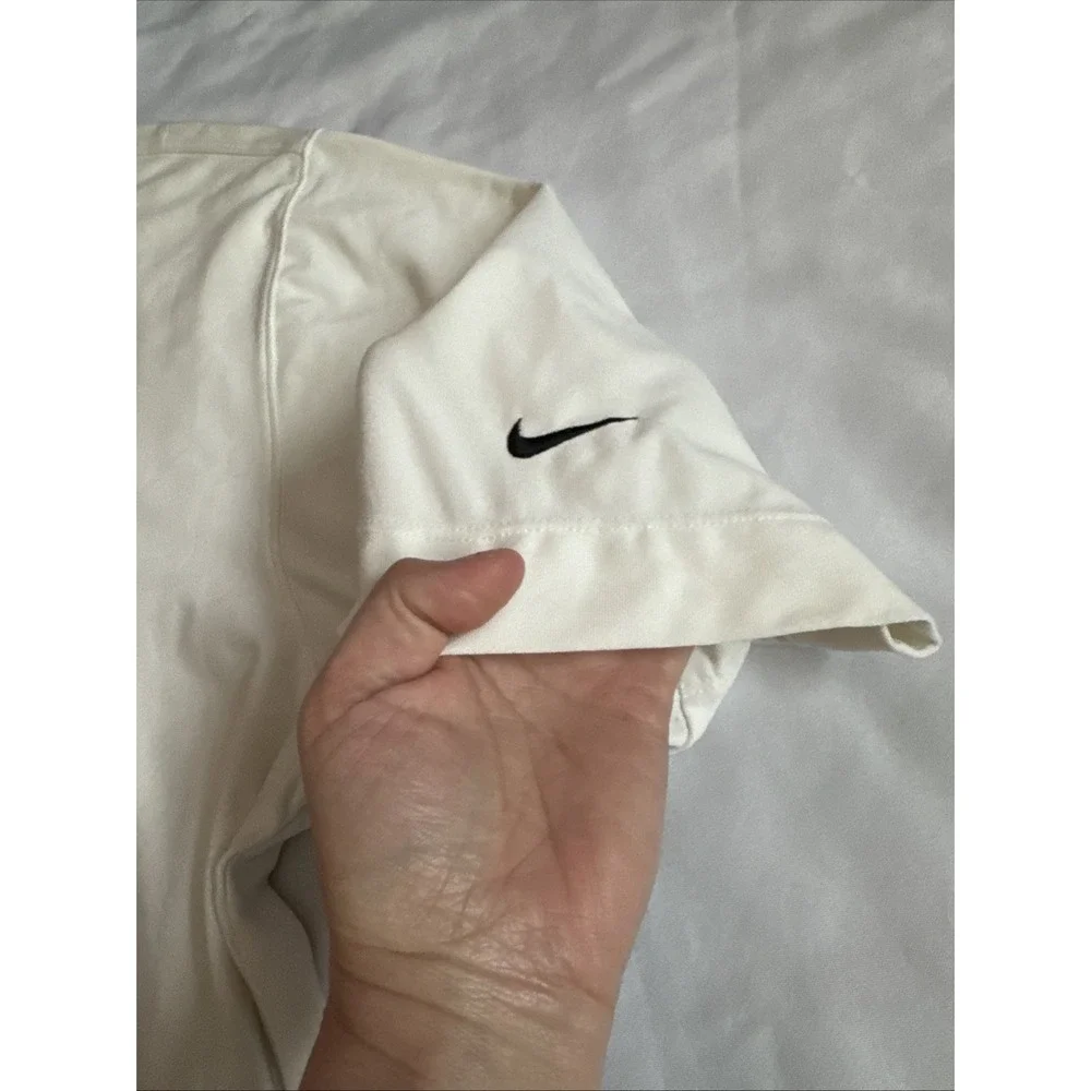 Vintage Nike Golf Dri-FIT UV Mock Neck Shirt Men's Off White Short Sleeve XL